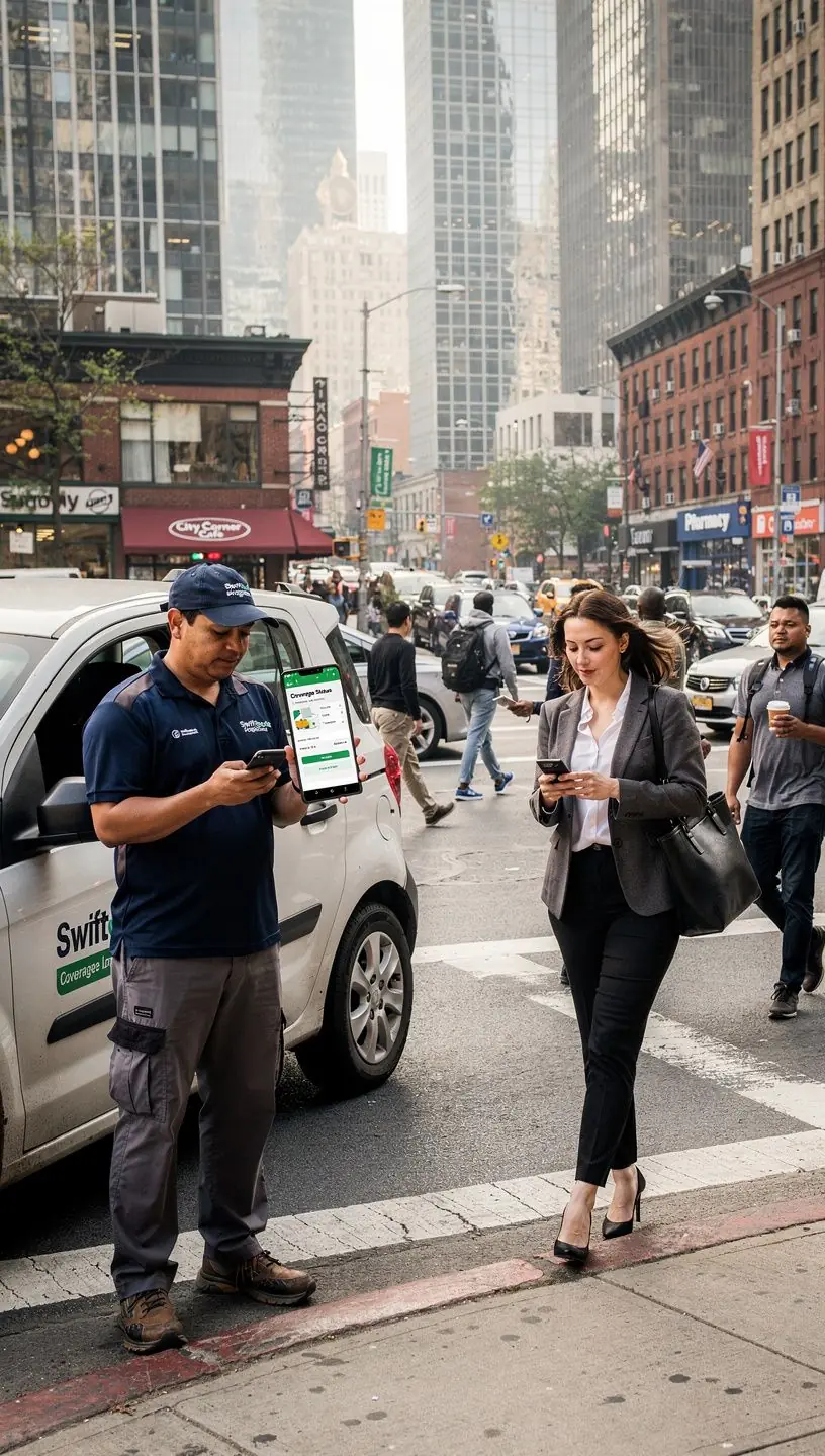 Защита автомобиля в США с изображением счастливой семьи, путешествующей на своем автомобиле.